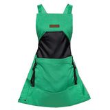 Oxford Cloth Multifunctional Gardening Apron, Thickened Durable Lightweight Large Pocket, Back Cross Straps Unisex(GREEN)