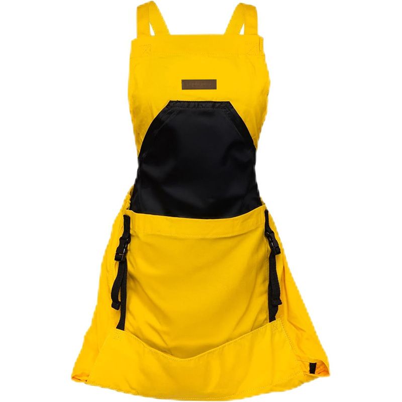 Oxford Cloth Multifunctional Gardening Apron, Thickened Durable Lightweight Large Pocket, Back Cross Straps Unisex(YELLOW)