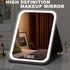 LED Makeup Mirror with Lights, 3 Color Modes Touch Control, Rechargeable Travel Vanity Mirror(BLACK)