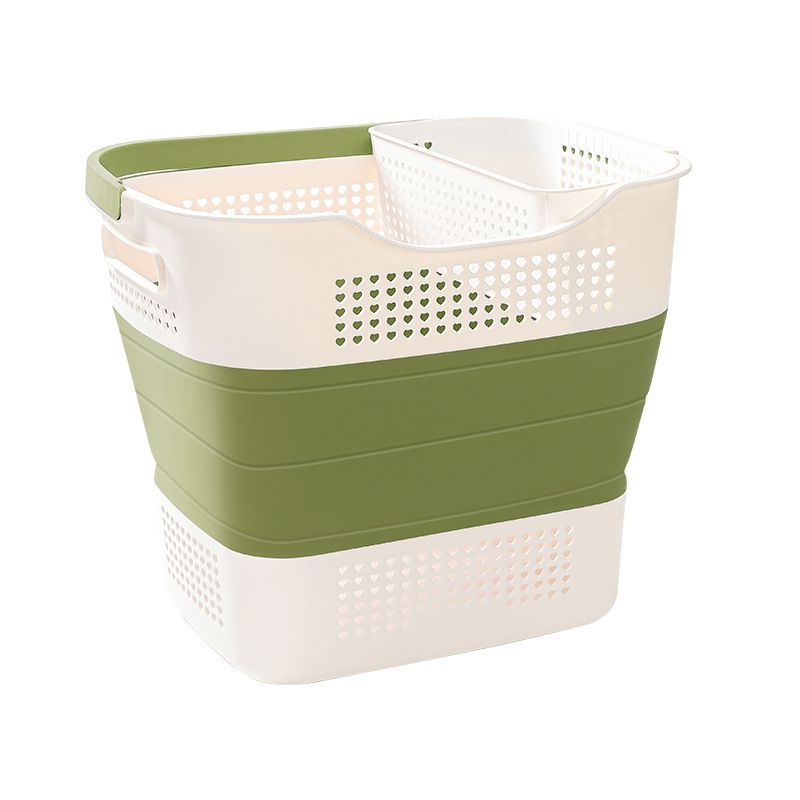 Multi-functional Folding Laundry Basket: Hassle-free Storage, One Basket for All Your Clothes Sorting。green