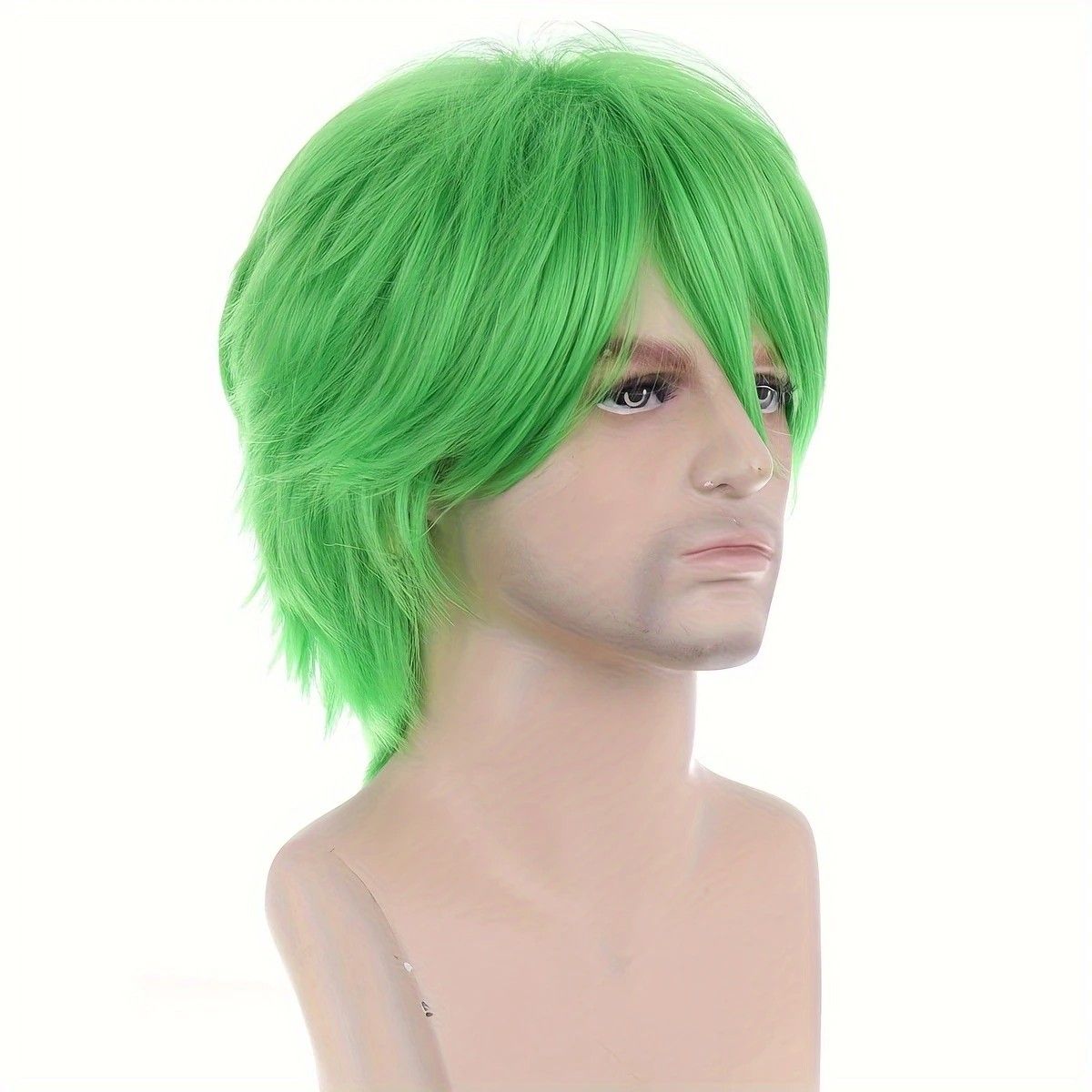 Anime Cosplay Full Head Wig, Unisex 12-inch, Anti-Deformation Multi-color Options, Essential Tool for Role-Playing, Stage, and Party Styling.(sky blue)