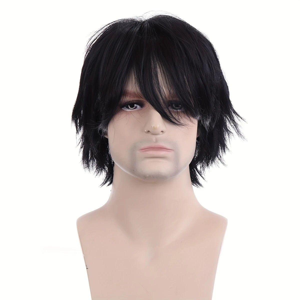 Anime Cosplay Full Head Wig, Unisex 12-inch, Anti-Deformation Multi-color Options, Essential Tool for Role-Playing, Stage, and Party Styling.(orange)