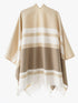European and American minimalist cross-tie plaid cape cloak, acrylic warm versatile autumn winter outerwear fashion piece(Deep khaki)