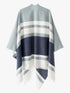European and American minimalist cross-tie plaid cape cloak, acrylic warm versatile autumn winter outerwear fashion piece(BLACK)