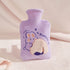 1 PC 1000ML Fillable Hot Water Bottle, removable fleece cover, no shedding. High-quality odorless PVC inner bladder, inner color random.（Purple rabbit）