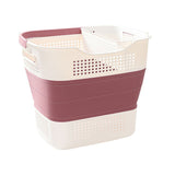 Multi-functional Folding Laundry Basket: Hassle-free Storage, One Basket for All Your Clothes Sorting.purplish red
