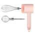 Pink  Wireless charging handheld mixer, 30W with three-speed settings. Dual whisk heads designed for whipping eggs, cream, and batter. Suitable for both kitchen and outdoor use, also an ideal gift.