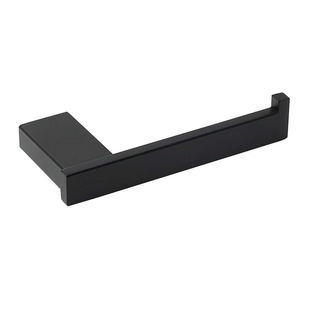Matt Black Square Cubic Toilet Paper Roll Tissue Roll Holder Rack Wall Hook Kit