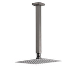 Gun Metal Square 8" Rainfall Shower Head 300mm Ceiling Dropper Arm Bath Set WELS