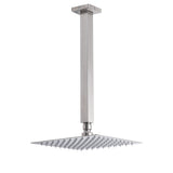 Brushed Nickel Square 8" Rain Shower Head 300mm Brass Ceiling Dropper Arm Set