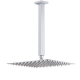 WELS 12" Rainfall Shower Head 300mm Ceiling Dropper Extension Arm Chrome Square Set
