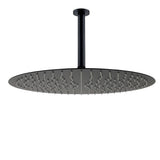 Matt Black Round 16" Extra Large Rain Shower Head 300mm Ceiling Dropper Arm Set