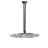 WELS Gun Metal Round 12" SUS Rainfall Shower Head 300mm Ceiling Dropper Arm Set