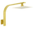 WELS Brushed Gold Square 8" Slim Rain Shower Head Brass Wall Gooseneck Arm Set