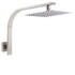 Brushed Nickel Silver Square 8" Rain Shower Head & Brass Gooseneck Wall Arm Set