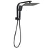 Matt Black Square 10" SUS Shower Head 3 Modes Handheld Gooseneck Arm Twin Set
