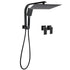 Matt Black Twin Set 12" Large Shower Head 3 Modes Handheld Gooseneck Arm Wall Taps