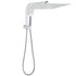 WELS Square Twin Shower Head Chrome 16" Large 3 Mode Handheld Diverter Wall Arm Set