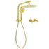 Brushed Gold 2in1 Round Large 12" Rain Shower Head 3 Mode Handheld Wall Arm Bath Mixer