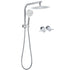 WELS Chrome Round 10" Rain Shower Head Handheld Sliding Rail DIY 2in1 Twin Taps Set