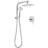 WELS Chrome Round 10" Rain Shower Head Handheld Sliding Rail DIY 2in1 Mixer Set