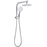 WELS Twin Shower Set 8" Rain Head 3 Modes Handheld Switch Diverter Gooseneck Wall Arm