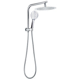 Round Chrome 10" 2in1 Shower Head 3 Mode Handheld Gooseneck Wall Arm Diverter