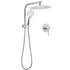 WELS 2in1 Round 12" Shower Head 3 Mode Handheld Drill Free Gooseneck Arm Diverter Set + Mixer
