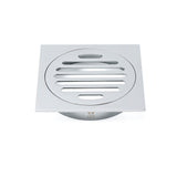 Chrome Stainless Steel 110mm Small Square Shower Grate Floor Drain 95mm Outlet