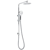 Chrome Round 8" Rainfall Shower Head 3 Modes Handheld Rose Silde Rail Twin Set