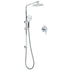 Chrome Round 8" Rainfall Shower Head 3 Modes Handheld Rose Silde Rail Twin Set Mixer