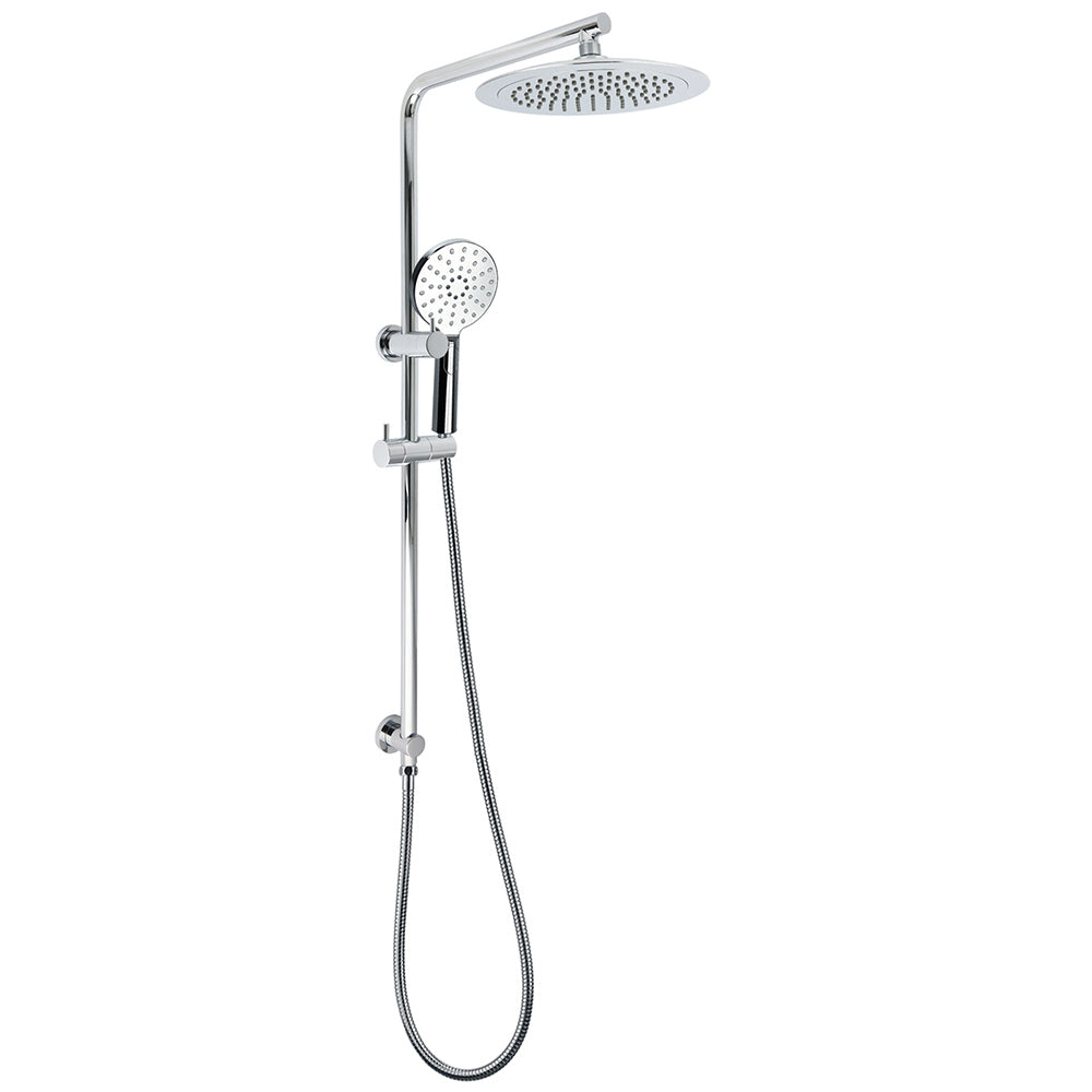 WELS Chrome 9" Rain Shower Head 3 Modes Handheld Rose Slide Rail Set Diverter