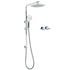 WELS Chrome 9" Rain Shower Head 3 Modes Handheld Rose Slide Rail Set Twin Taps