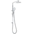 Chrome Double Square 8" Shower Head Set 3 Function Handheld Rail Diverter Arm