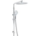 WELS Double Round Shower Head Handheld Sliding Rail Arm Chrome 12" Rainfall Set