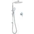 WELS Round Shower Head Handheld Sliding Rail Arm Chrome 12" Rainfall 2in1 Mixer Set