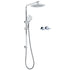 WELS Chrome 9" Plastic Rain Shower Head 3 Modes Handheld Rose Slide Rail Twin Taps