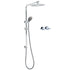 WELS Chrome Dual 10" Slim Rain Shower 5 Modes Handset Turning Mixer Valve Sliding Rail