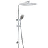 Chrome Dual Shower 12" Slim Rain Head 5 Modes Handheld Sliding Rail Inbuilt Diverter