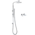 WELS Bathroom Round 8" Rain Shower Head Single Mode Brass Handheld Spray Rail Arm Set Twin Taps
