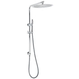 12" Rainfall + Brass Handheld Twin Shower Heads Rail Diverter Arm Round Set