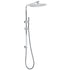 12" Rainfall + Brass Handheld Twin Shower Heads Rail Diverter Arm Round Set