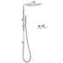WELS 12" Rainfall + Brass Handheld Twin Shower Heads Rail Diverter Arm Round Taps Set