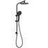 WELS Matt Black Round 2in1 8" Shower Head Sliding Rail Arm 3 Modes Handheld Set