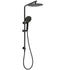 Matt Black 10" Shower Rain Head Handheld Silde Wall Arm Rail Dual Bath Set