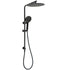 Matt Black Dual Shower 12" Large Shower Rain Head + Handheld Silde Wall Rail Set
