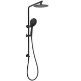 Matt Black Round 8" Shower Head Sliding Rail Arm 3 Modes Handheld Arm Dual Combo
