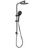 Matt Black Round 8" Shower Head Sliding Rail Arm 3 Modes Handheld Arm Dual Combo
