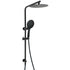 Matt Black Twin Shower Head 3 Modes Handheld 2in1 Wall Rail Arm Round 10 Inch