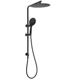 Matt Black Shower Set 12" Large Rain Head Handheld Sliding Rail Arm Round WELS